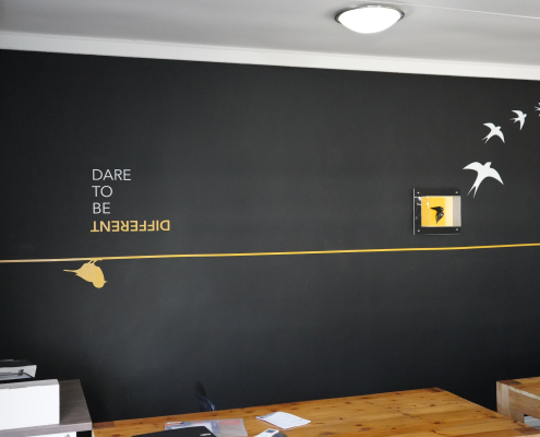 Vinyl wall art bloemfontein office Vinyl wall art bloemfontein office designed, printed, manufactured and installed by Wrapit Signs