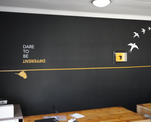 Vinyl wall art bloemfontein office Vinyl wall art bloemfontein office designed, printed, manufactured and installed by Wrapit Signs